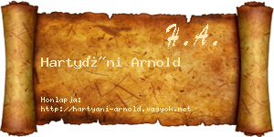 Hartyáni Arnold névjegykártya